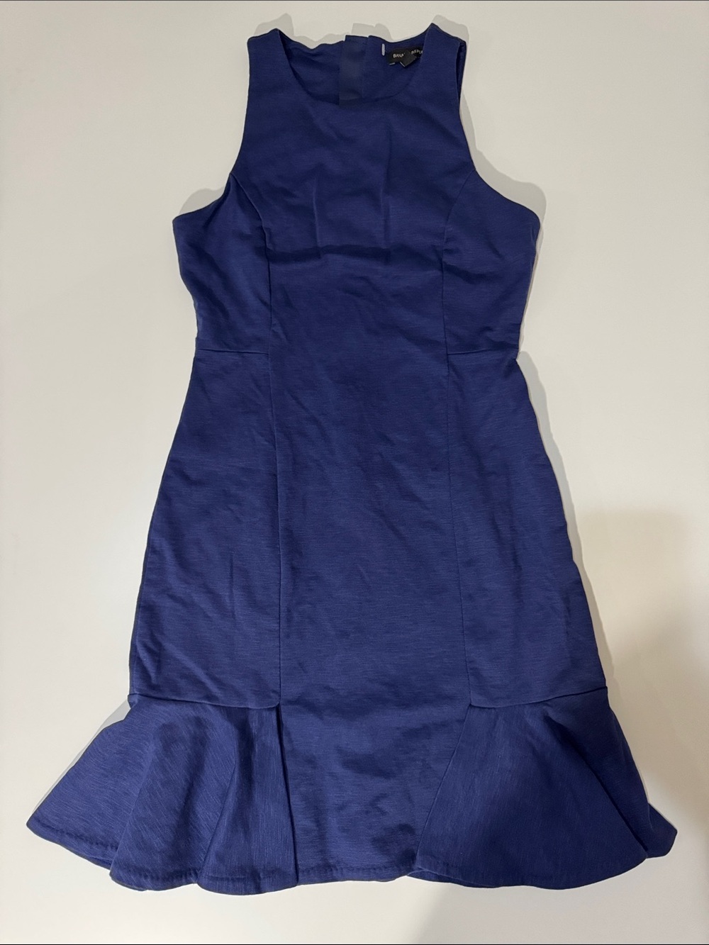 Banana Republic Navy Sleeveless Flounce-Hem Midi Dress
